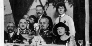 Aleksandra Piłsudska na akademii kolejowej w Warszawie.