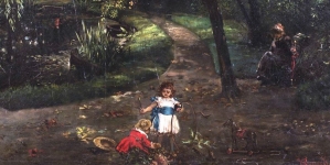 "Dzieci bawiące się w parku" Władysława Rossowskiego.