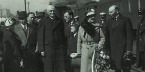 Wizyta delegacji radnych Paryża z prezesem Rady Miejskiej Paryża baronem Lomoureux de Fontenay w Polsce 6.06.1933 r.