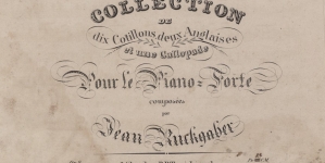Jan Ruckgaber "Collection de dix Cotillons: deux Anglaises et une Gallopade: pour le piano-forte: op. 9" (strona tytułowa)