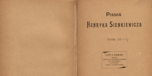 "Pisma Henryka Sienkiewicza. T. 3, Listy z podróży." (strona tytułowa)