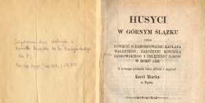 Karol Miarka "Husyci w Górnym Śląsku" (strona tytułowa)
