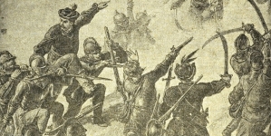 "Hetman Jan Sobieski prowadzi osobiście piechotę polską do szturmu na Chocim (1673 r.)"