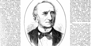 Portret Antoniego Szateńskiego i poświęcony mu artykuł prasowy.