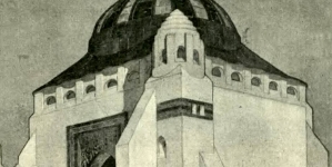 Projekt synagogi Oskara Sosnowskiego prezentowany na wystawie w 1910 roku we Lwowie.