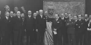 Wystawa Koła Plastyków Legionowych w Instytucie Propagandy Sztuki przy ulicy Królewskiej w Warszawie w grudniu 1933 roku.