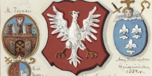 Strona albumu Bolesława Starzyńskiego  "Herby Rzeczypospolitej Polskiej i W. X. Litewskiego. T. 1"