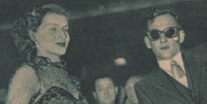 Barbara Drapińska i ambasador Jerzy Putrament podczas premiery filmu "Ostatni etap/La Dernière étape" w Paryżu 23.12.1948 r. .