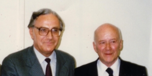 Wizyta pierwszego dyrektora Rozgłośni Polskiej Radia Wolna Europa Jana Nowaka-Jeziorańskiego w Monachium we wrześniu 1987 r.