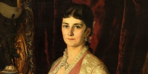 "Portret damy w atłasowej sukni" Bolesława Łaszczyńskiego.