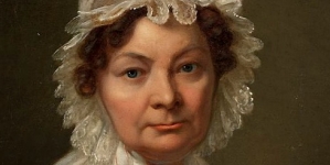 "Portret kobiety w czeronym szalu" Józefa Sonntaga.