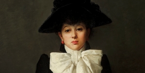 "Portret młodej kobiety z różą w ręku" Anny Bilińskiej-Bohdanowiczowej.