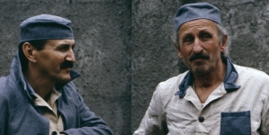 Krzysztof Majchrzak i Franciszek Pieczka w filmie "Pasażerowie na gapę" z 1990 r.