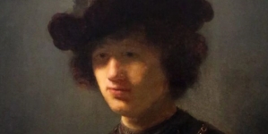 "Portret Jerzego Sebastiana Lubomirskiego (1616-1667) w kapeluszu z piórem" Rembrandta lub z jego kręgu.