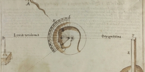 Rysunek z rękopisu Andrzeja Dell`Aqua "Praxis ręczna działa. Księga I. Traktat I".