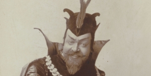 Portret Edwarda Reszke (1853-1917), śpiewaka, w kostiumie scenicznym, w roli Mefista w operze "Faust" Charlesa Gounoda w Teatrze Wielkim w Warszawie.
