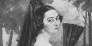 Obraz Stanisława Niesiołowskiego przedstawiający portret pani Sikorskiej.