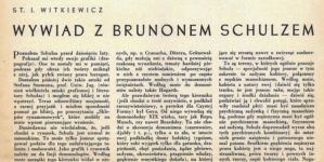 Reprodukcja grafiki Bruno Schulza i wywiad z nim w "Tygodniku Illustrowanym".