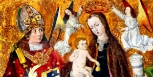 Fragment XV-wiecznego ołtarza w kościele w Szczepanowie, gdzie według tradycji narodził się św. Stanisław.