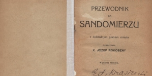 Józef Rokoszny "Przewodnik po Sandomierzu: z dokładnym planem miasta" (strona tytułowa)