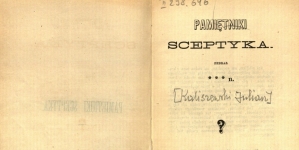 Julian Kaliszewski "Pamiętniki sceptyka" (strona tytułowa)