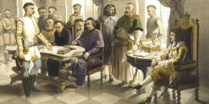 "Obrazy z Pamiętników J. C. Paska - Posłuchanie u króla."