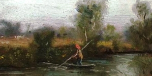 "Krajobraz z rzeką" Zygmunta Sidorowicza.