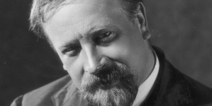 Bogusław Samborski jako kasjer Hieronim Piewankiewicz w jednej ze scen filmu "Niebezpieczny romans". .