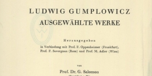 Ludwik Gumplowicz "Soziologische Essays" (strona tytułowa)