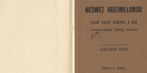 Aleksander Jelski "Nieśwież Radziwiłłowski przed ćwierć wiekiem a dziś : (rok 1905)" (strona tytułowa)