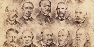 Tableau z portretami zmarłych pracowników "Tygodnika Illustrowanego" z 1878 r.