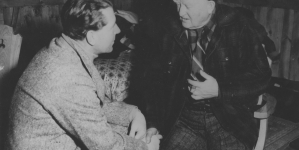 Ambasador Polski w Stanach Zjednoczonych Jerzy Potocki (z lewej) i wiceprezydent Stanów Zjednoczonych John Nance Garner podczas rozmowy na polowaniu w Pensylwanii. (marzec 1939 r.)