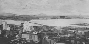 Obraz Szczęsnego Rutkowskiego "Ogólny widok Montrealu".