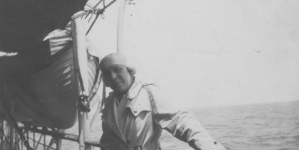 Bronisława Rychter-Janowska na statku podczas podróży do Azji Mniejszej.