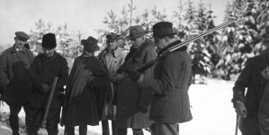 Polowanie reprezentacyjne w lasach Komory Cieszyńskiej. (1927 r.)