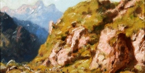 "Krajobraz górski"   Władysława Aleksandra Maleckiego.