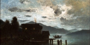 "Jezioro wśród gór nocą"   Władysława Aleksandra Maleckiego.