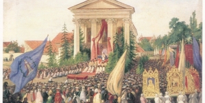 "Procesja Bożego Ciała w Wilnie" Kanutego Rusieckiego.