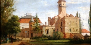 "Widok zamku w Radziejowicach" Januarego Suchodolskiego.