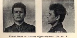 Henryk Baron na zdjęciach więziennych.