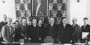 Konferencja prasowa w Ministerstwie Pracy i Opieki Społecznej w Warszawie na temat umowy polsko-niemieckiej o ubezpieczeniach społecznych 17.06.1931 roku.