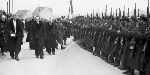 Uroczystość otwarcia drogi Kraków-Katowice w Bronowicach w styczniu 1937 r.
