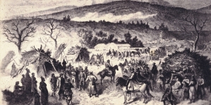 Obóz Langiewicza w górach Świętokrzyskich w lutym 1863 r.