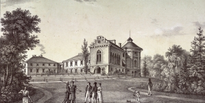 "Widok Domu we wsi Rudnikach należącego do Antoniego Strachockiego w Cyrkule Przemyskim" Antoniego Langego.