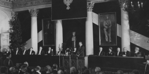 Posiedzenie inauguracyjne Polskiej Akademii Literatury w sali Prezydium Rady Ministrów w Warszawie, 8.11.1933 r.