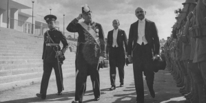 Złożenie listów uwierzytelniających prezydentowi Turcji Mustafie Kemalowi Ataturkowi przez ambasadora Polski w Turcji Michała Sokolnickiego w lipcu 1936 roku.