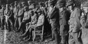 Uroczystość z okazji rocznicy powstania 4 pułku piechoty Legionów Polskich, Optowa 28.05.1916 r.