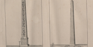 "Obelisk granitowy na Atmeydanie.  Obelisk marmurowy na Atmeydanie.  Szkicował  E.R.  Sztychował Hoessel w Berlinie".