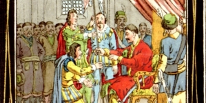 XV. Rok 1569 ( Książę pruski Albrecht Fryderyk Hohenzollern składa hołd lenny Zygmuntowi II Augustowi na sejmie w Lublinie).