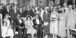 Przyjęcie w Poselstwie RP w Buenos Aires wydane na cześć polskich zapaśników Władysława Cyganiewicza i Karola Nowiny- Szczerbińskiego w 1934 roku.
